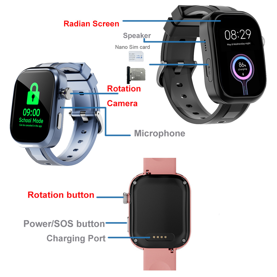 4G Rotary Camera Kids GPS Watch D51 1 image D51 (3)