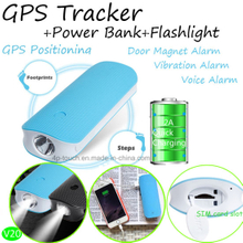 China Manufacture 2G Power Bank Mini Personal GPS Tracker with Flashlight Geo-Fence for Real time Google Map Monitoring (V20)