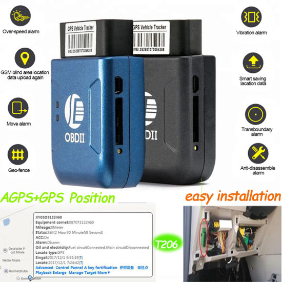 2G OBDII Vehicle GPS Tracking Device with Power Failure Alarm 