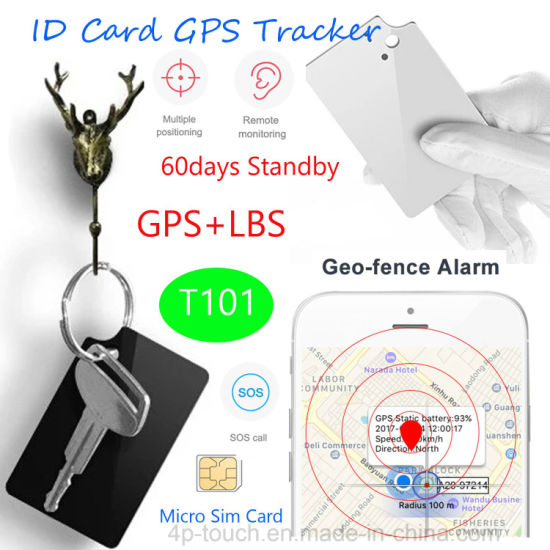 Hot Selling Mini GPS Tracker Students ID Card with large battery capacity SOS Emergency Call for Safety Monitoring T101