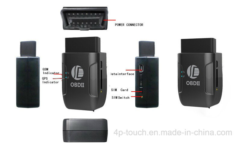 Eash Install Obdii GPS Tracker for Vehicle/ Motorcycle (T206)