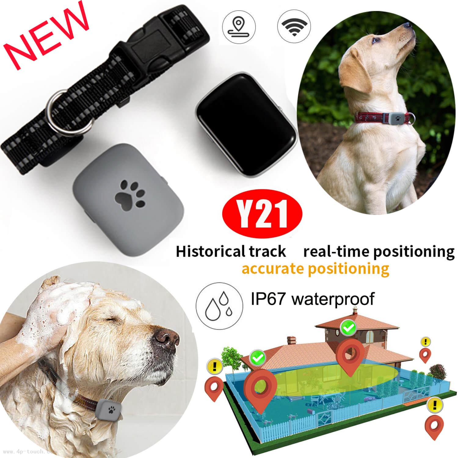 2G Gadget GPS Tracker for Dog/Cat pets Animal Security 