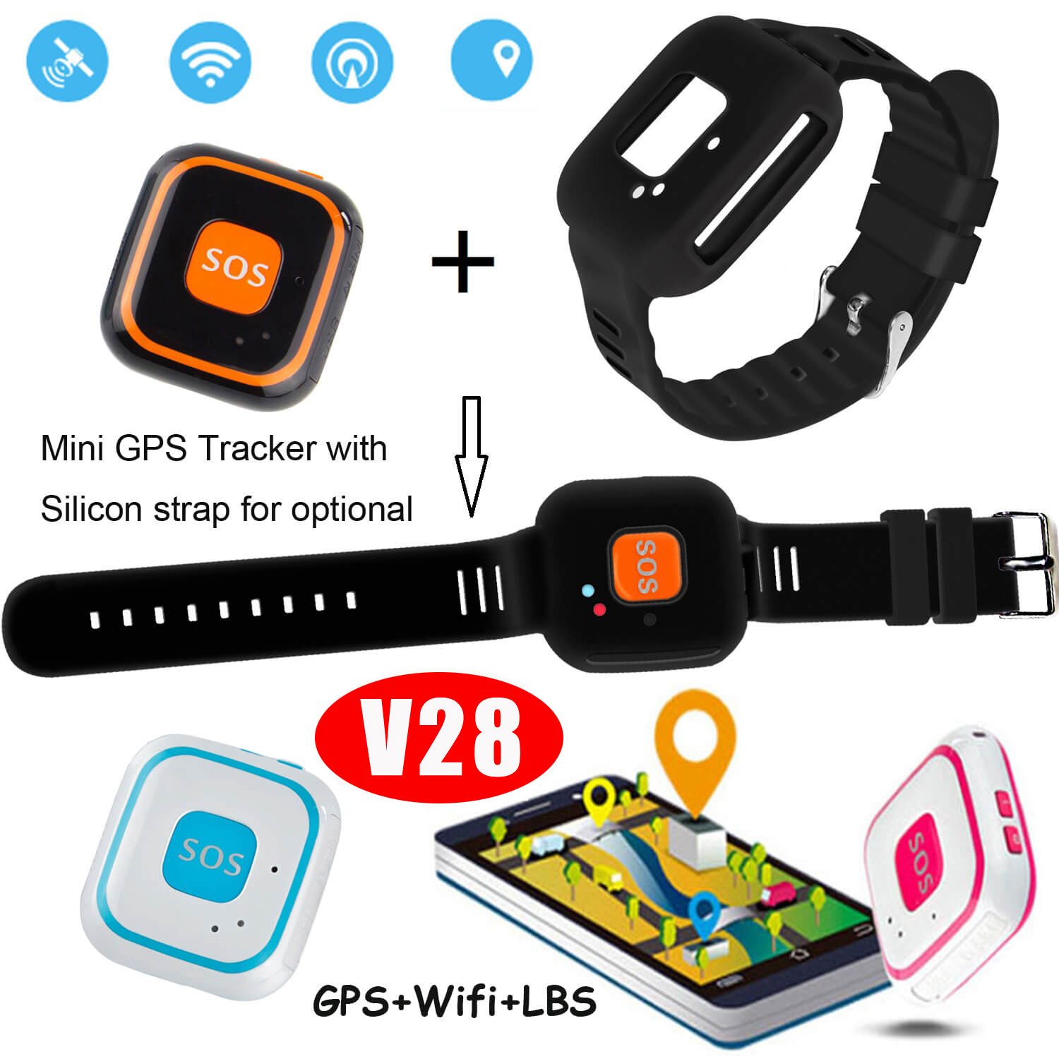 Waterproof Wearable 2G GSM Smart GPS Tracker with Two Way Communication 