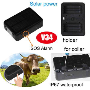 China Factory GSM IP67 Waterproof Pet Solar Power GPS Tracking Device with 9000mAh Large Battery Capacity Long Battery Life (V34)