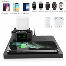 China Manufacture 4 in 1 Qi Wireless Charging Pad for Apple Phone, Airpods, and Apple Watch WP03