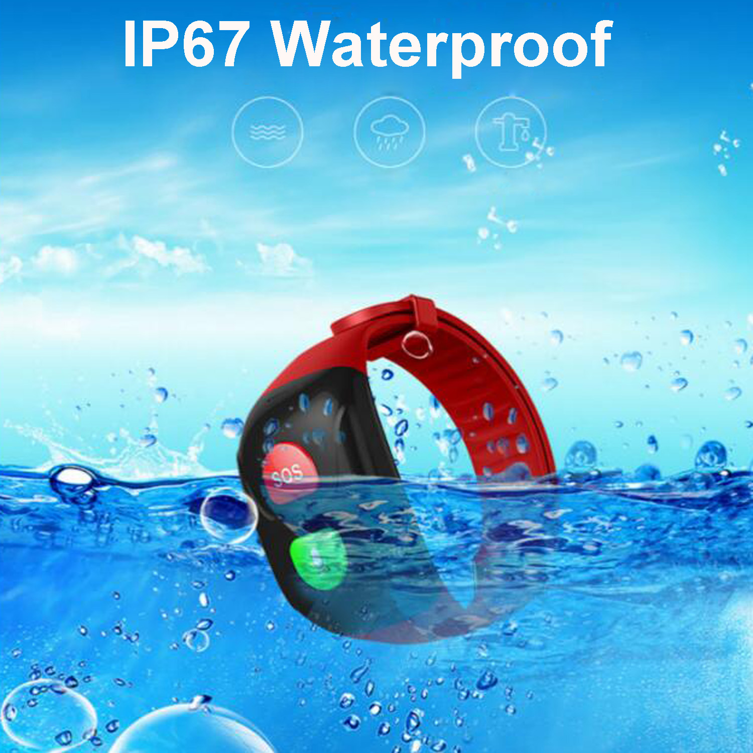 Hot selling 2G IP67 waterproof Elderly healthcare GPS bracelet tracker 