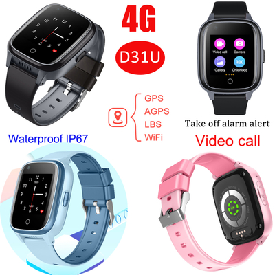 New Launched 4G/LTE Water Resistance Security Kids Smart GPS Watch Tracker with Free Global Video Call Removal Detection D31U 