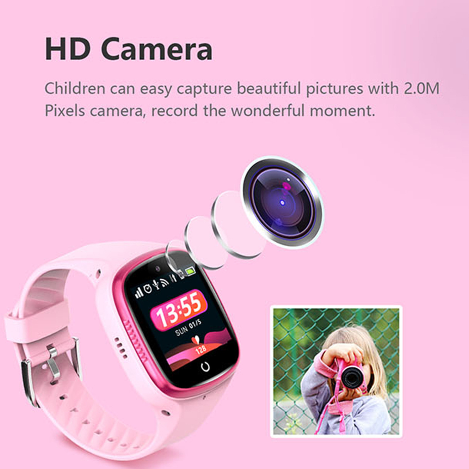 Fashion 4G IP67 Waterproof Clip Charging Video Call safety wearable GPS Tracker Watch for Kids with Take Off Alarm Alert D51U