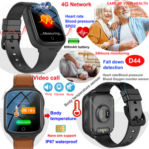 Latest 4G Video call Waterproof Thermometer senior healthcare GPS Tracker D44
