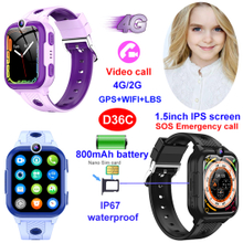 4G IP67 waterproof boy girl smart device GPS tracker watch D36C