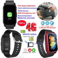 4G IP67 waterproof senior smart watch tracker GPS with SOS call Y6Pro