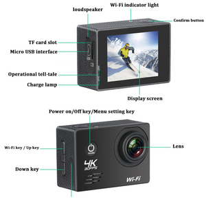 IP68 waterproof wifi sport camera with 170 degree wide-angle 6 glass lens SP02