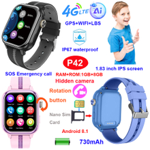 4G Children GPS tracker AI watch with hidden camera P42