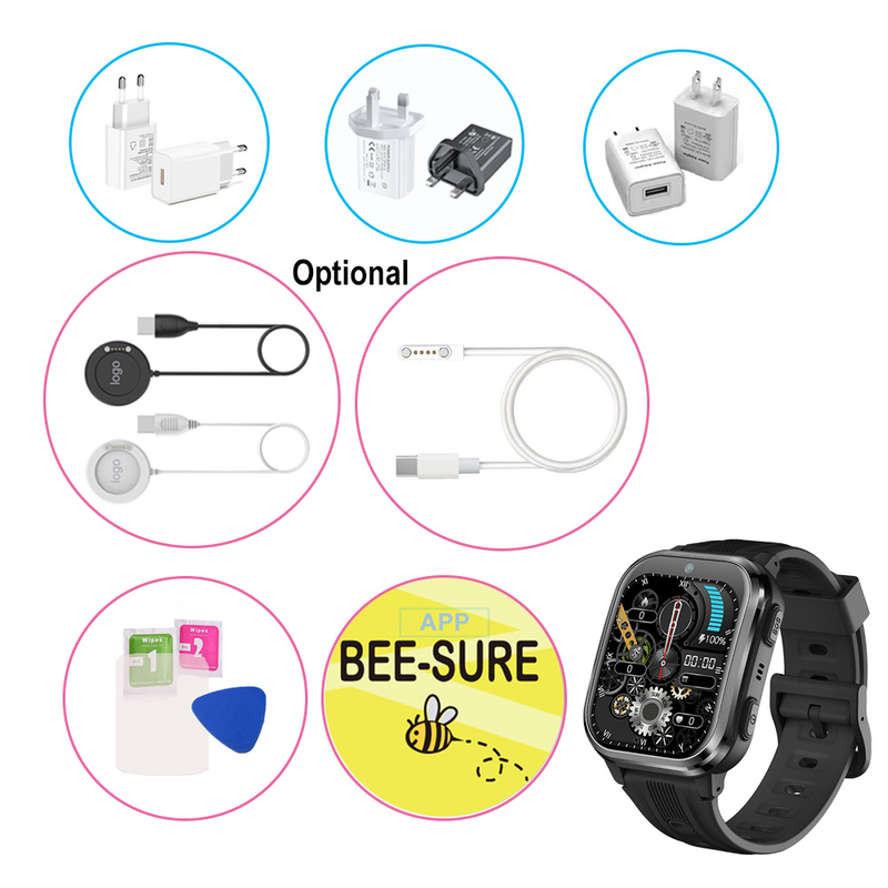 4G radian screen kids GPS tracker midea watch D40