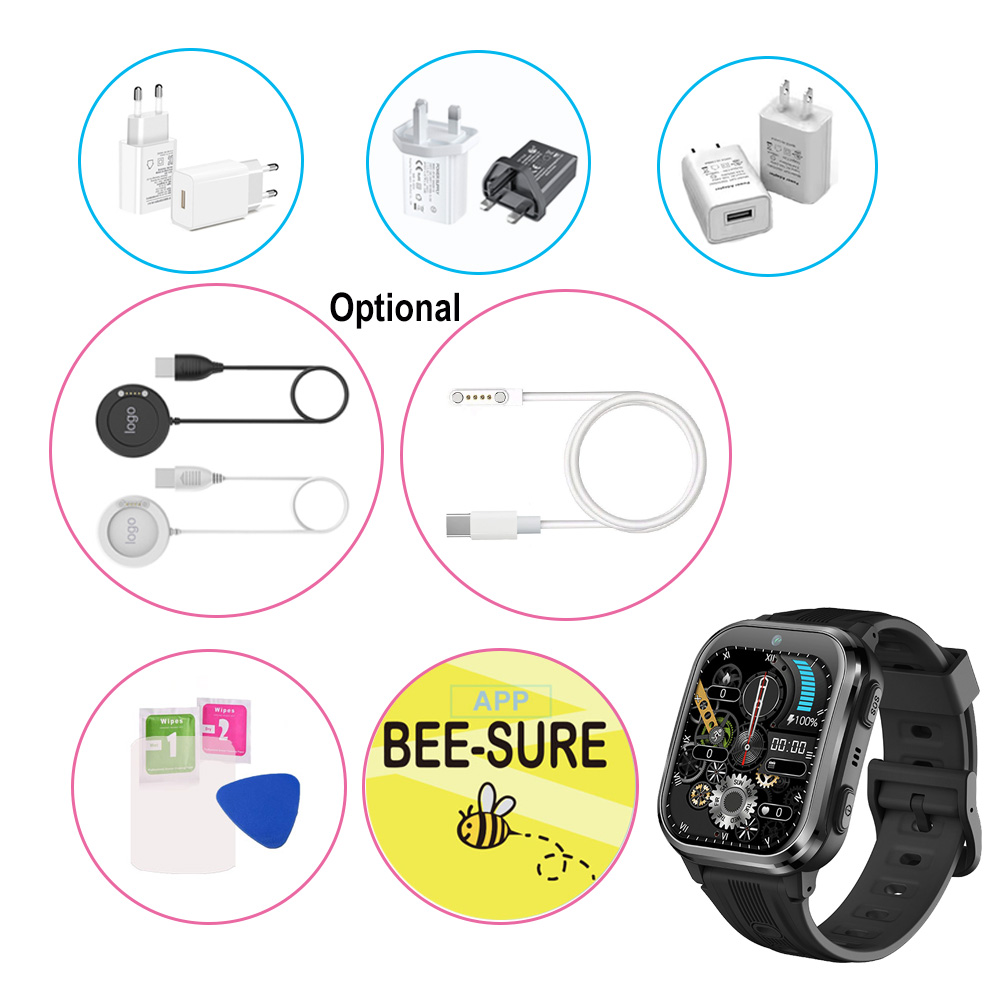 4G radian screen kids GPS tracker midea watch D40