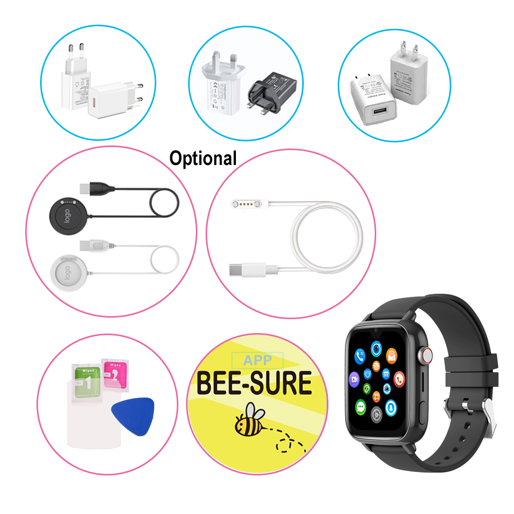 LTE Android 8.1 Kids GPS Tracker with Rotation Menu Button D49C