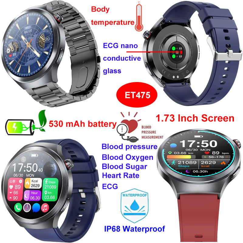 Fashion design IP68 waterproof smart bluetooth bracelet for fitness monitoring ET475