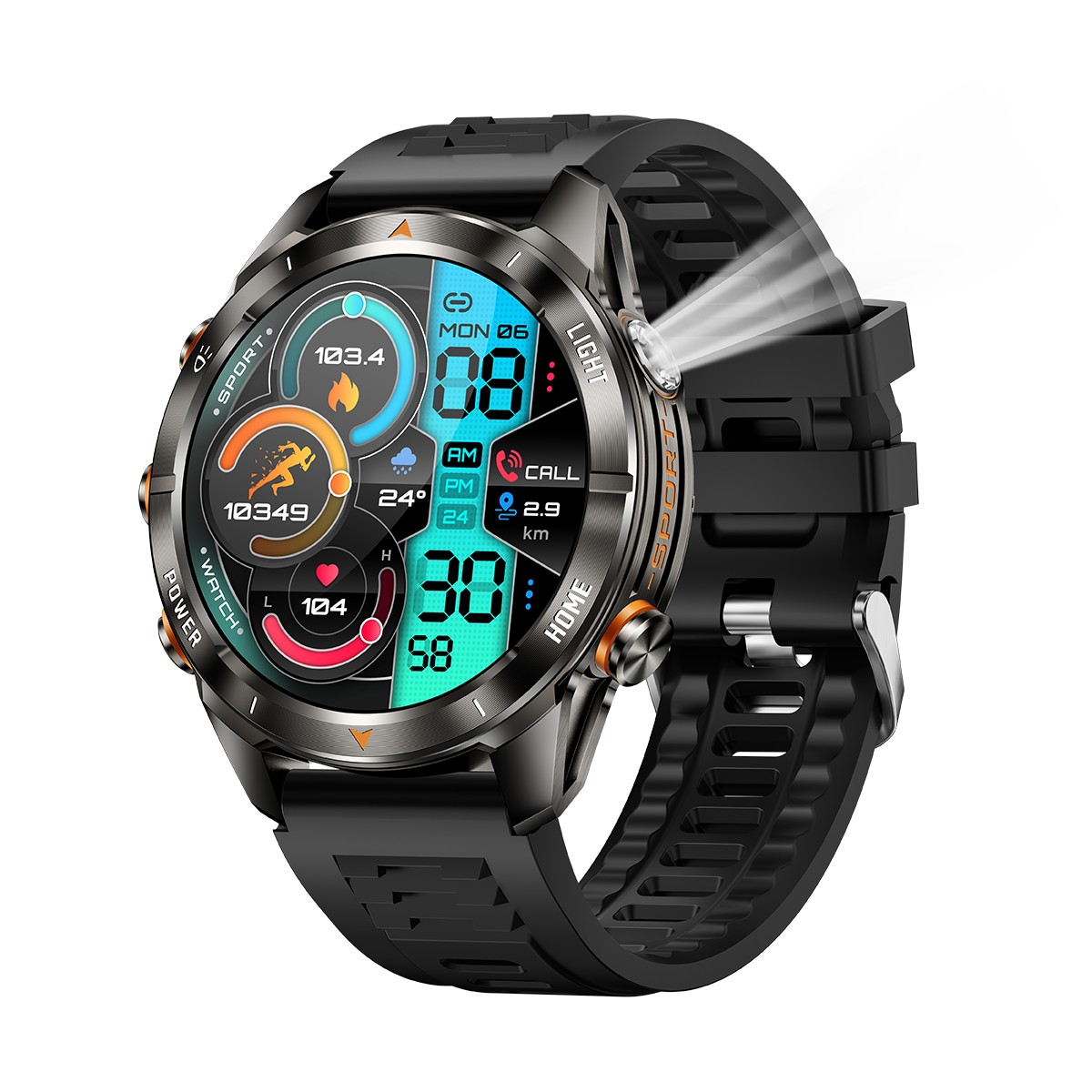 IPX8-3ATM waterproof bluetooth smart watch with sport modes monitoring KT80