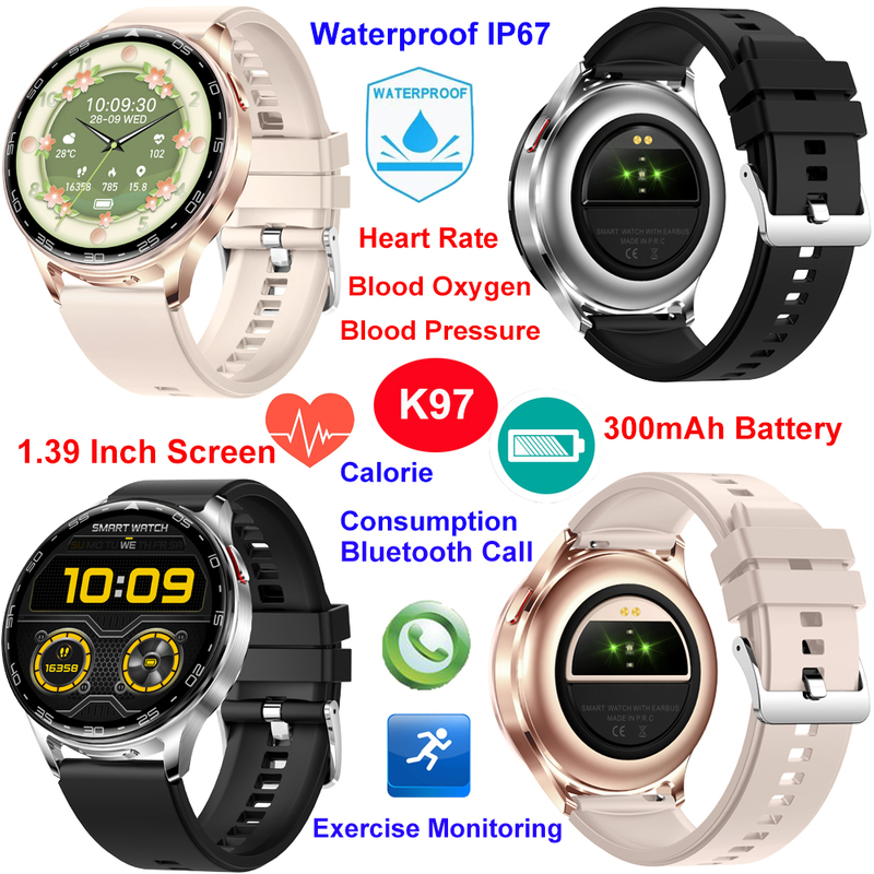 The latest IP67 waterproof smart bluetooth watch for adult healthcare K97