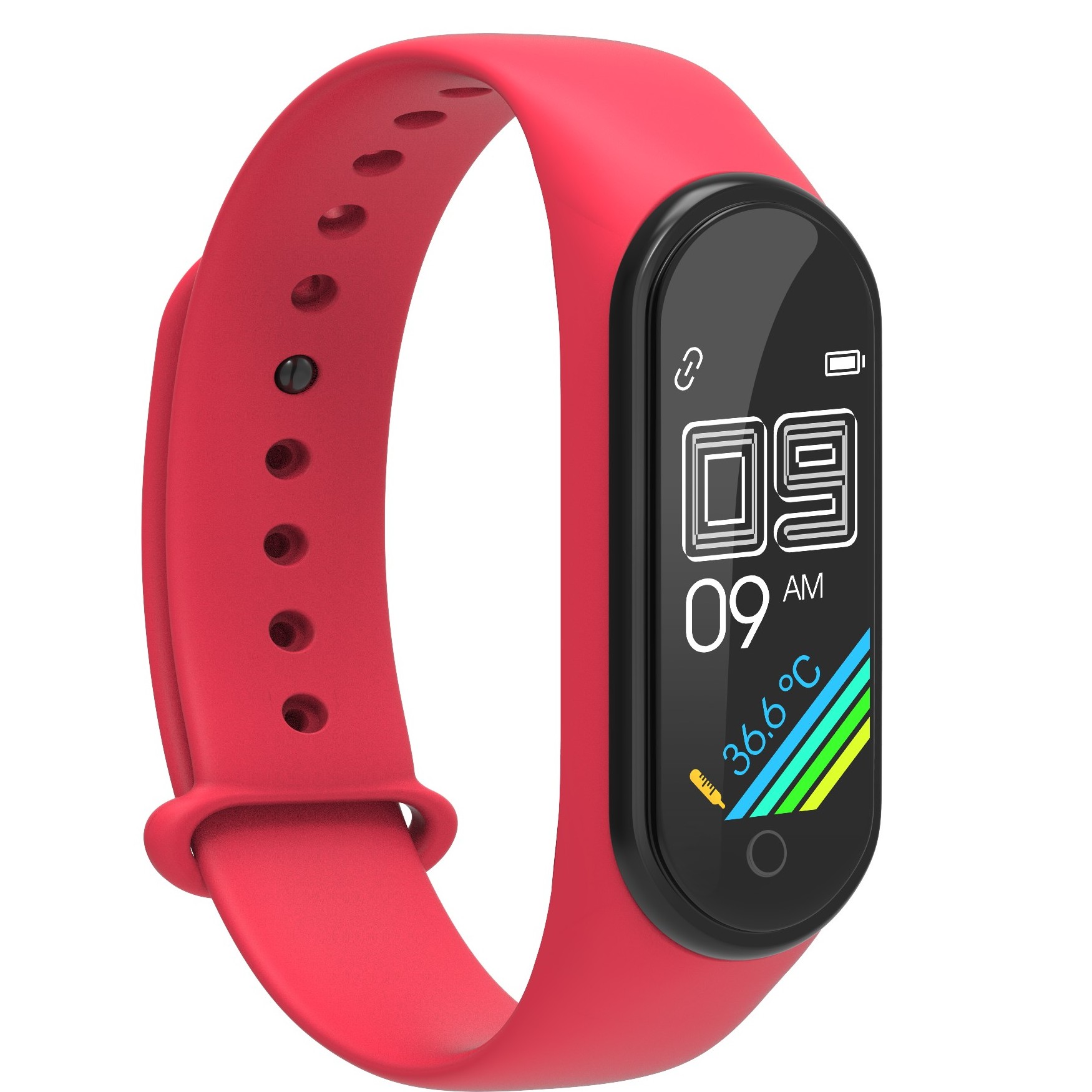 IP67 Waterproof Heart Rate Blood Pressure SPO2 Monitoring Smart Wristband with Thermometer M4S