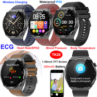 IP68 Waterproof ECG PPG Heart Rate SPO2 Smart Watch TK20