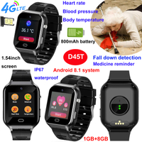 4G senior healthcare GPS Watch tracker with fall down alert D45T