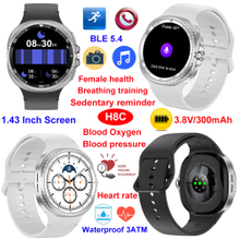 3ATM water resistance smart watch with HR and BP female health H8C