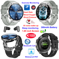 IP67 waterproof smart BT earbuds bracelet with health monitoring K100