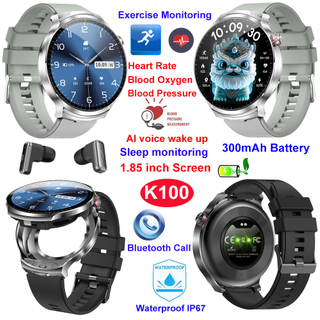 IP67 waterproof smart BT earbuds bracelet with health monitoring K100