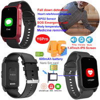 4G Elderly healthcare smart GPS tracker watch with fall down alert Y6Pro