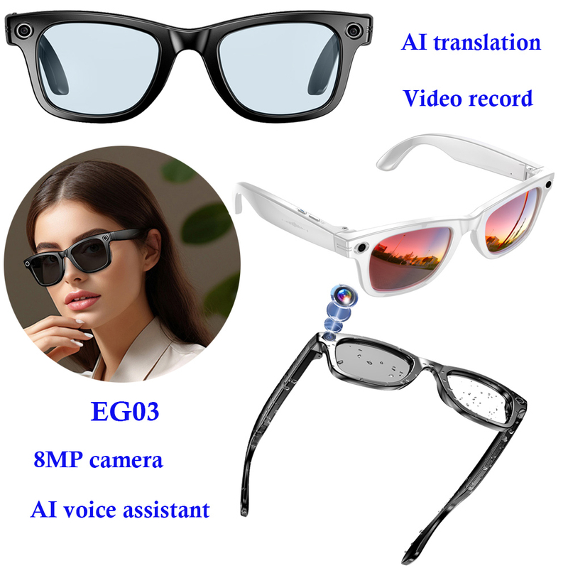 Smart bluetooth glasses with video record AI translation EG03