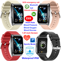China manufacture IP68 waterproof adult healthcare smart bluetooth bracelet E69
