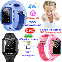 4G IP67 waterproof boy girl smart device GPS tracker watch D36C