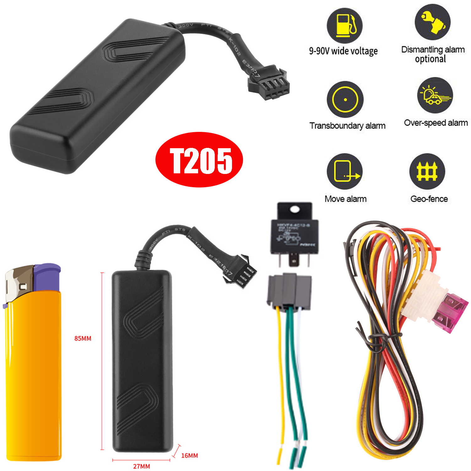 China factory portable GSM Mini Car Motorcycle Automotive Vehicle Tracker GPS with Cut off Engine T205