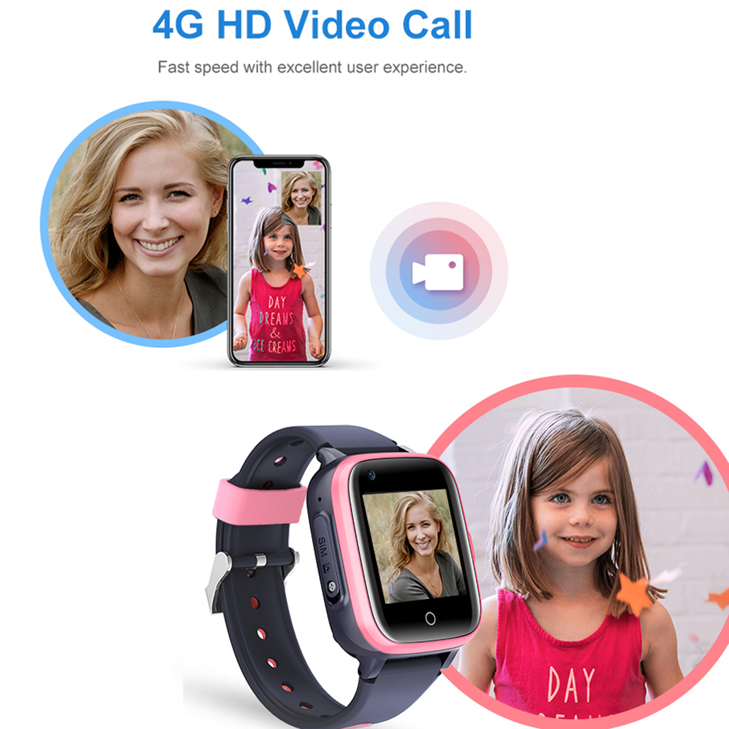 2023 New LTE WiFi Video Call Waterproof SOS Kids GPS Smart Watch D31 