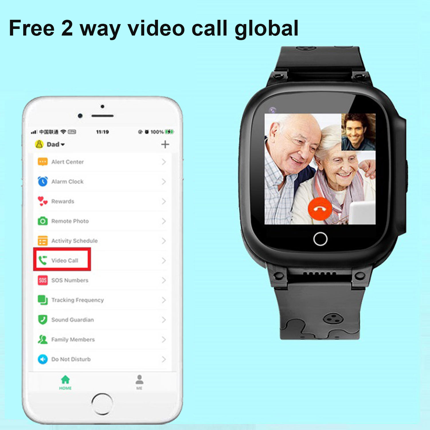Latest 4G IP67 waterproof Elderly fitness Smart GPS Tracker Watch with Body Temperature with free global Video Call D51S