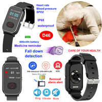 4G tiny Elderly GPS Tracker watch with Fall down alert D46