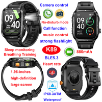 3ATM water resistance smart BT watch with HR breath training K89