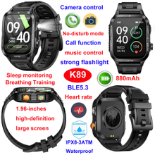 3ATM water resistance smart BT watch with HR breath training K89