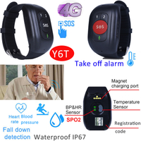 4G/LTE Body Temperature Elderly healthcare GPS Bracelet Tracker Y6T