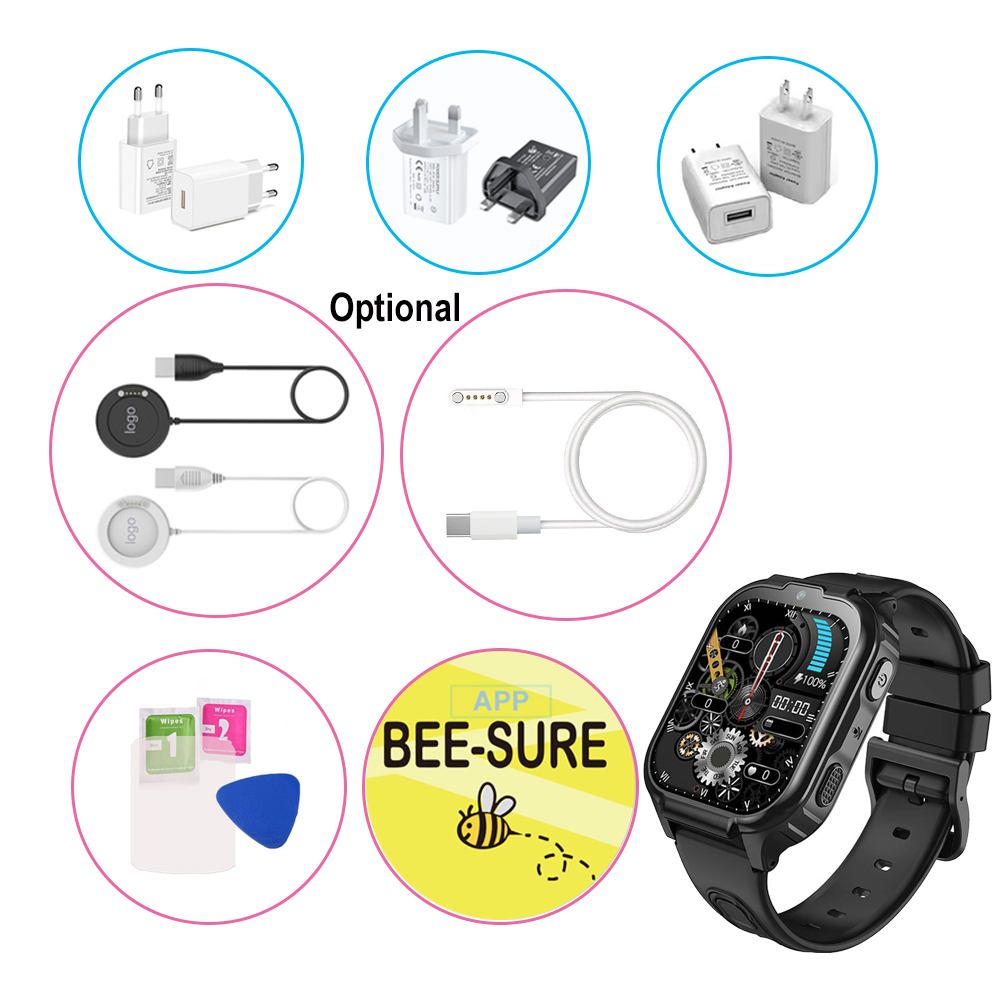 4G kids GPS tracker watch with smart AI healthcare P41