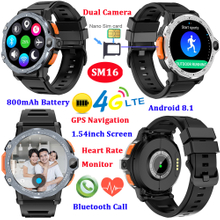 4G smart bluetooth phone watch with Android 8.1 system dual camera SM16