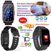 4G Elderly healthcare smart GPS tracker watch with fall down alert Y6Pro