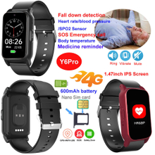 4G Elderly healthcare smart GPS tracker watch with fall down alert 