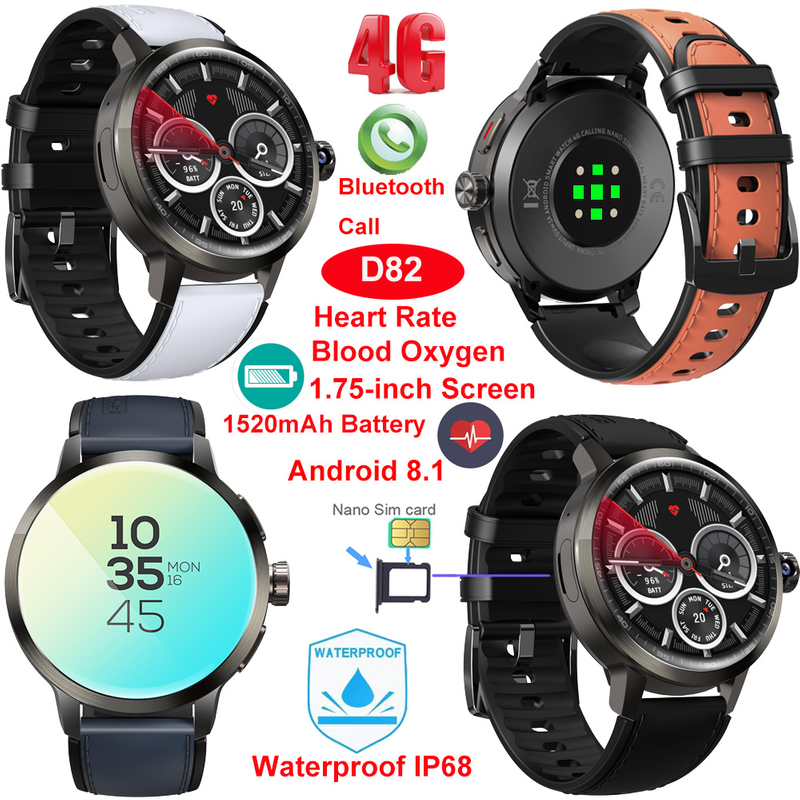 China manufacture 4G IP68 waterproof smart phone bluetooth watch D82