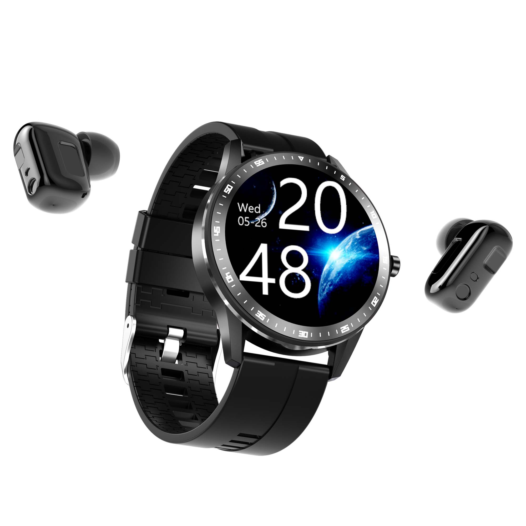 Long Working Hours Full Touch Magnetic Charging Tws Bluetooth Smart Sport Bracelet with Heart Rate Blood Pressure X6 