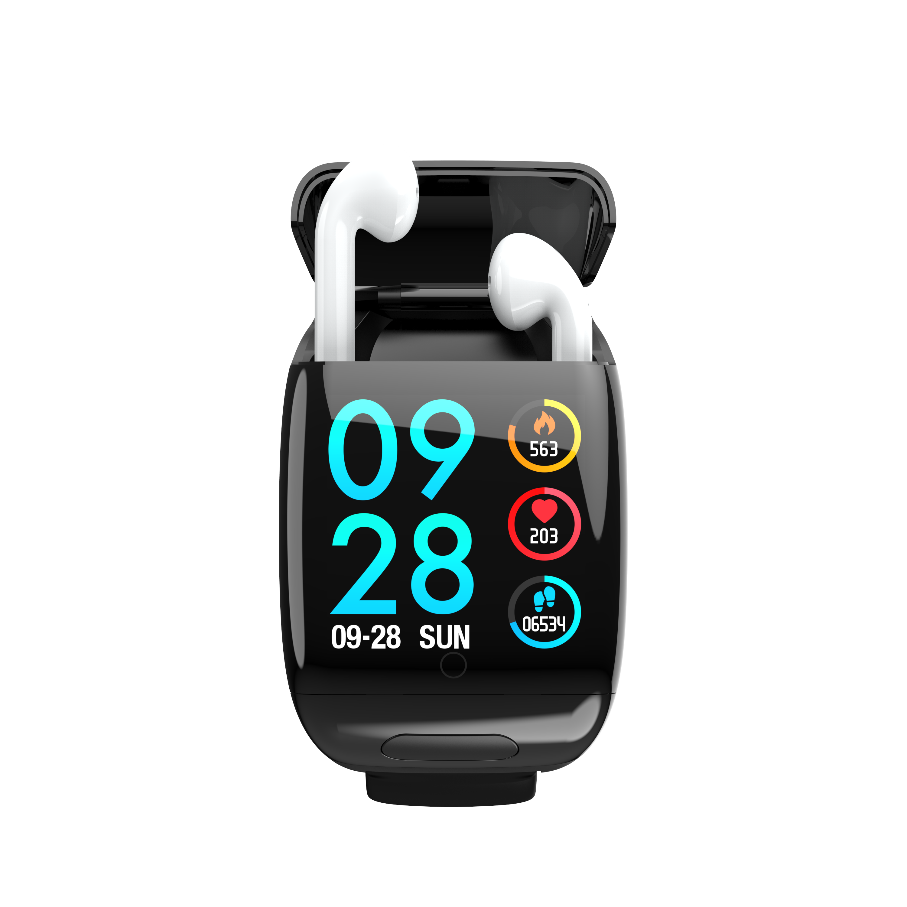 New G36 Heart Rate Blood Pressure 2 in 1 Sport Smart Watch with Bt Earphone 