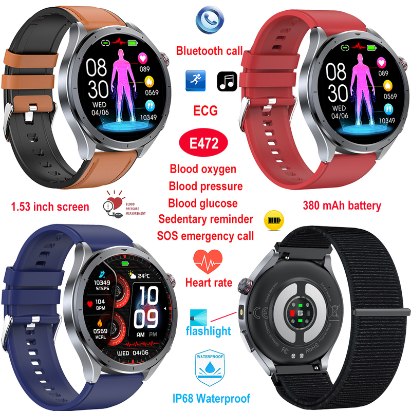 IP68 waterproof gift bluetooth smart bracelet for senior healthcare E472