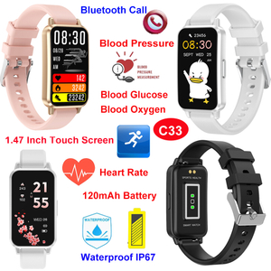 Fashion design China factory IP67 waterproof mobile smart watch for health monitoring C33