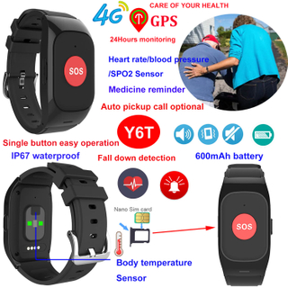 Adults Smart Watch with Fall Detection Health Monitoring for Emergency Call Y6T